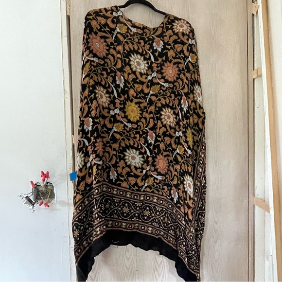 Free People Kimono Black Orange Pink one size - Picture 2 of 6